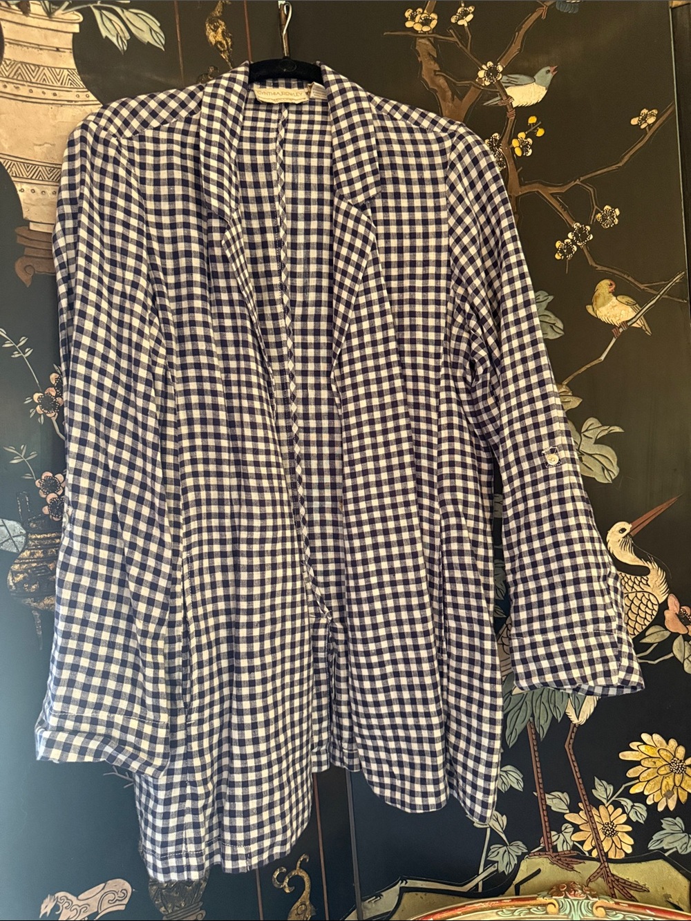🗞️🗞️slouchy Linen blazer checks🗞️🗞️
